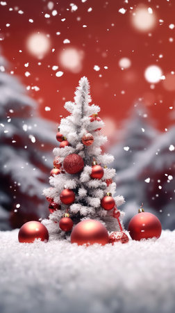Sparkling Christmas Ornaments Decoration Defocused Background background Winter xmas holiday theme bannerの素材
