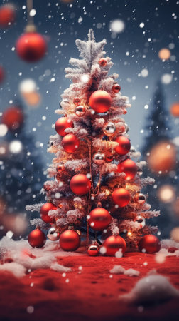 Sparkling Christmas Ornaments Decoration Defocused Background background Winter xmas holiday theme bannerの素材