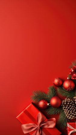 Christmas banner blank space text santa claus celebrate giftboxes green background clipart Christmas ornamentの素材