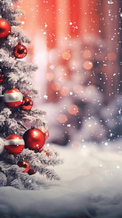 Sparkling Christmas Ornaments Decoration Defocused Background background Winter xmas holiday theme bannerの素材
