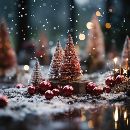 Sparkling Christmas Ornaments Decoration Defocused Background background Winter xmas holiday theme bannerの素材
