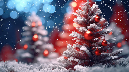 Sparkling Christmas Ornaments Decoration Defocused Background background Winter xmas holiday theme bannerの素材