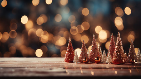 Sparkling Christmas Ornaments Decoration Defocused Background background Winter xmas holiday theme bannerの素材