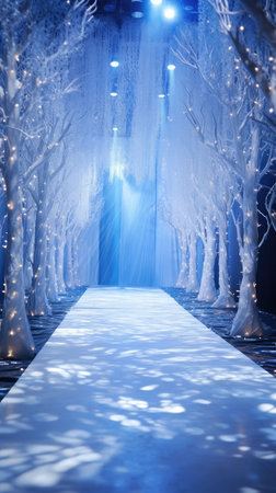 Christmas installation photo zone magical stage lights decoration Festive illumination fabulous enchantingの素材