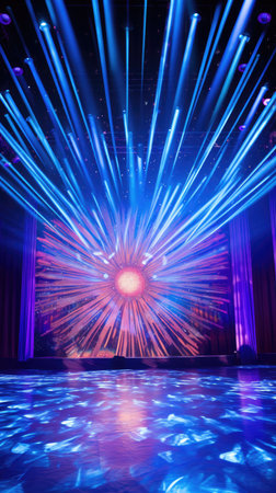 Christmas installation photo zone magical stage lights decoration Festive illumination fabulous enchantingの素材
