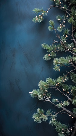 Christmas holiday background christmas tree branch text copy space frame text Retro style Old fashionedの素材