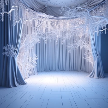 Christmas installation photo zone magical stage lights decoration Festive illumination fabulous enchantingの素材