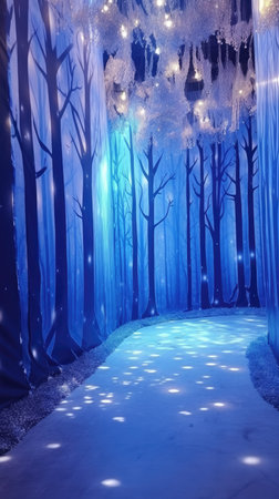 Christmas installation photo zone magical stage lights decoration Festive illumination fabulous enchantingの素材