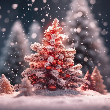 Sparkling Christmas Ornaments Decoration Defocused Background background Winter xmas holiday theme bannerの素材