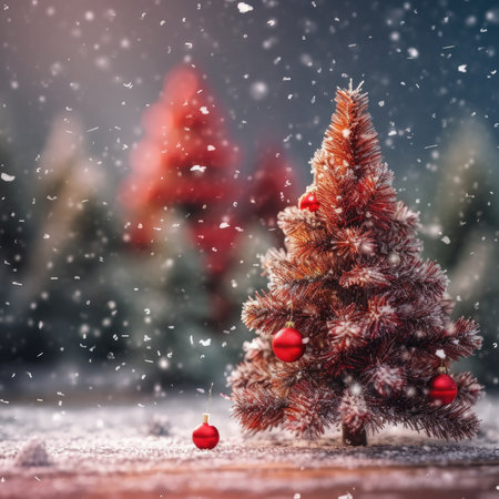 Sparkling Christmas Ornaments Decoration Defocused Background background Winter xmas holiday theme bannerの素材