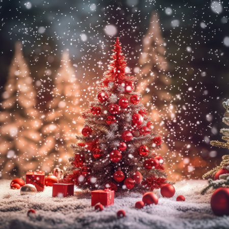 Sparkling Christmas Ornaments Decoration Defocused Background background Winter xmas holiday theme bannerの素材