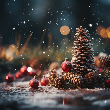 Sparkling Christmas Ornaments Decoration Defocused Background background Winter xmas holiday theme bannerの素材