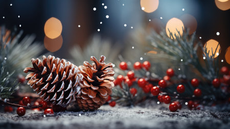 Sparkling Christmas Ornaments Decoration Defocused Background background Winter xmas holiday theme bannerの素材