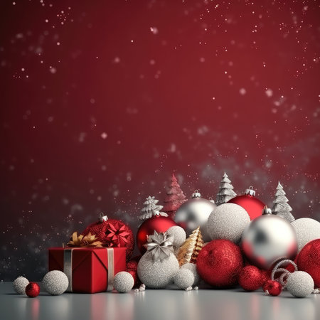 3D Christmas Tree and Ornaments background products minimal podium pastel color Christmas decorationの素材
