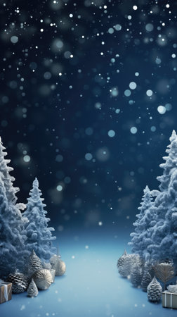 3D Christmas Tree and Ornaments background products minimal podium pastel color Christmas decorationの素材
