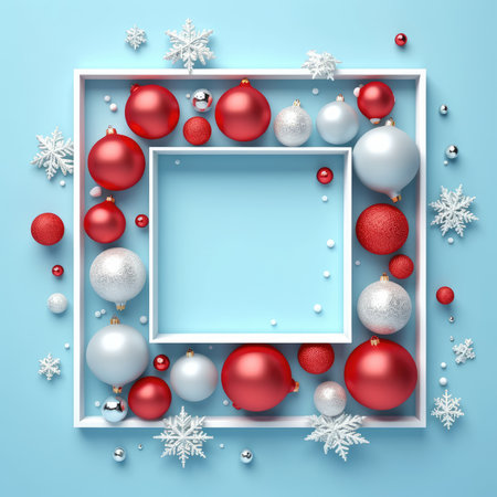 Christmas background baubles gifts decoration Template holiday commercial promotion post banner decorationsの素材