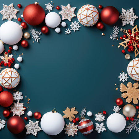 Christmas background baubles gifts decoration Template holiday commercial promotion post banner decorationsの素材