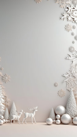 3D Christmas Tree and Ornaments background products minimal podium pastel color Christmas decorationの素材