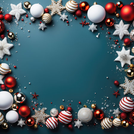 Christmas background baubles gifts decoration Template holiday commercial promotion post banner decorationsの素材