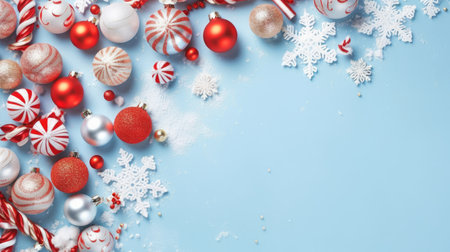 Christmas background baubles gifts decoration Template holiday commercial promotion post banner decorationsの素材