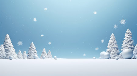 3D Christmas Tree and Ornaments background products minimal podium pastel color Christmas decorationの素材