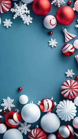 Christmas background baubles gifts decoration Template holiday commercial promotion post banner decorationsの素材