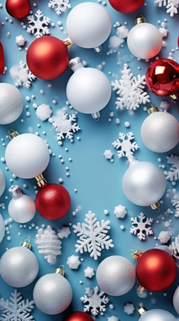 Christmas background baubles gifts decoration Template holiday commercial promotion post banner decorationsの素材
