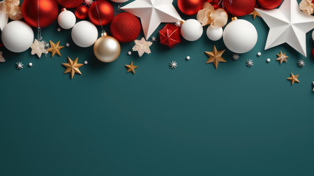 Christmas background baubles gifts decoration Template holiday commercial promotion post banner decorationsの素材