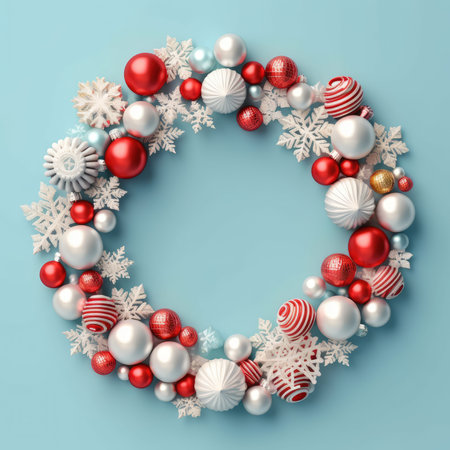 Christmas background baubles gifts decoration Template holiday commercial promotion post banner decorationsの素材