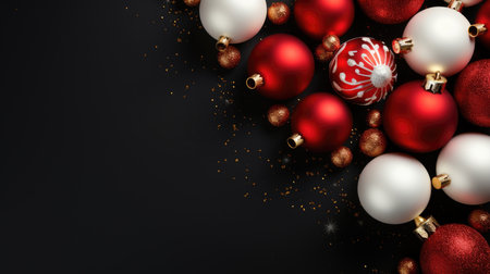 Christmas background baubles gifts decoration Template holiday commercial promotion post banner decorationsの素材