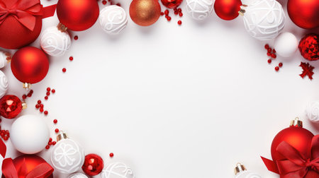 Christmas background baubles gifts decoration Template holiday commercial promotion post banner decorationsの素材