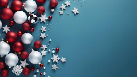 Christmas background baubles gifts decoration Template holiday commercial promotion post banner decorationsの素材