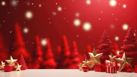 3D Christmas Tree and Ornaments background products minimal podium pastel color Christmas decorationの素材