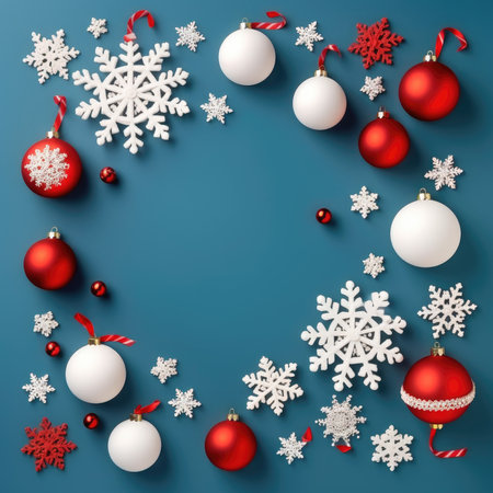 Christmas background baubles gifts decoration Template holiday commercial promotion post banner decorationsの素材