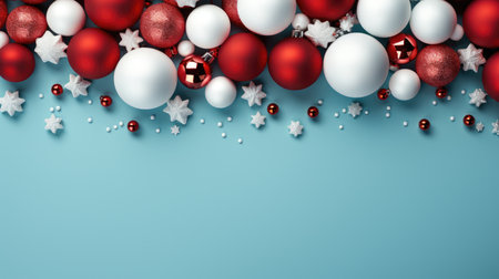 Christmas background baubles gifts decoration Template holiday commercial promotion post banner decorationsの素材