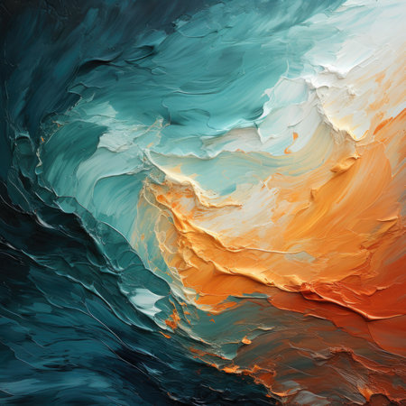 Abstract oil paint brush strokes background colors stain dye ink painting waves sea ocean canvas wall artの素材