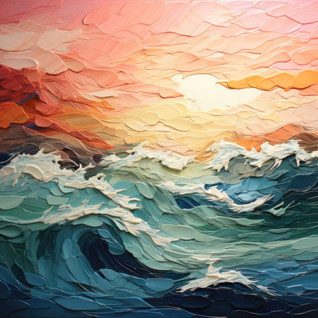 Abstract oil paint brush strokes background colors stain dye ink painting waves sea ocean canvas wall artの素材