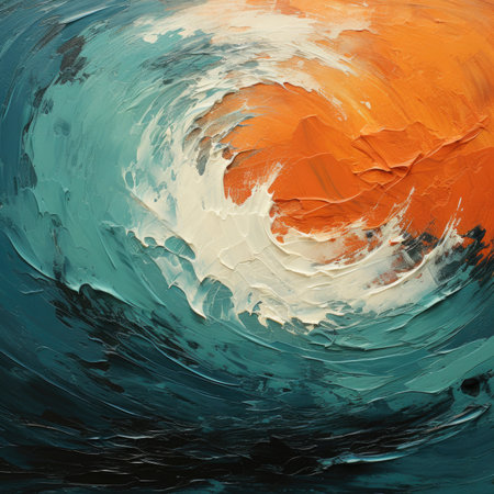Abstract oil paint brush strokes background colors stain dye ink painting waves sea ocean canvas wall artの素材