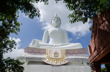 Large buddha statue with blue sky in Thailand.の写真素材