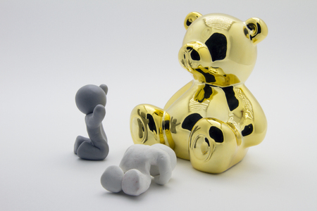 Plasticine characters. Isolated on white backgroundの写真素材