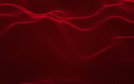 Abstract landscape background. Cyberspace grid. Hi-tech network. 3d technology illustration.