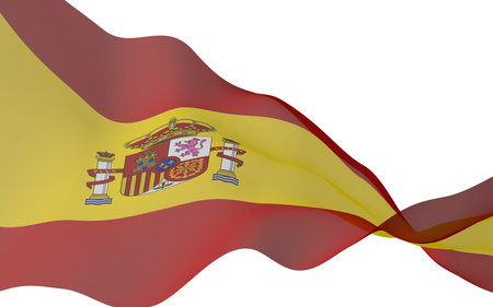 The flag of Spain. Official state symbol of the Kingdom of Spain. Concept: web, sports pages,...