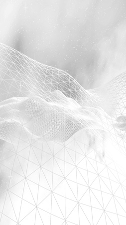 White abstract background. Hi tech network.Outer space. Starry outer space texture. 3D illustrationの写真素材