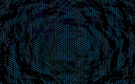 Honeycomb on a blue green background. Perspective view on polygon look like honeycomb. Isometric...