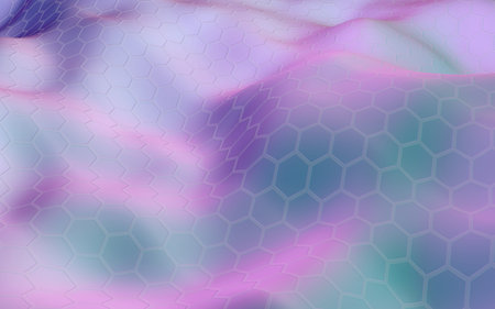 Colorful honeycomb with a gradient color on a light background. Perspective view on polygon look...