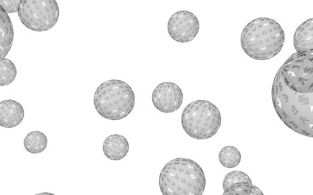 Ethereum economic financial bubble. crypto currency 3D illustration. Business concept. Gray bubbles on a white backgroundの写真素材