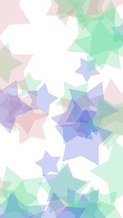 Multicolored translucent stars on a white background. Pink tones. 3D illustrationの写真素材