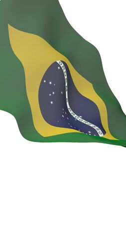 Waving flag of Brazil. Ordem e Progresso. Order and progress. Rio de Janeiro. South America. State symbol. 3d illustrationの写真素材