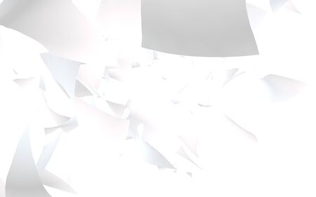 Flying sheets of paper isolated on white background. Abstract money is flying in the air. 3D illustrationの写真素材