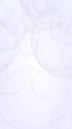 Abstract white background. Backdrop with light transparent bubbles. Vertical orientation. 3D illustrationの写真素材